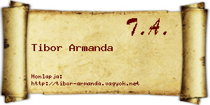 Tibor Armanda névjegykártya